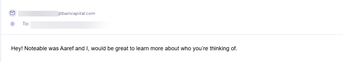 Reply from Bain Capital