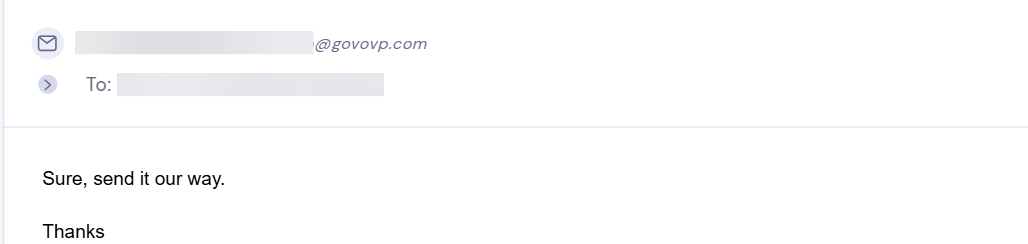 Reply from GOVO Venture Partners