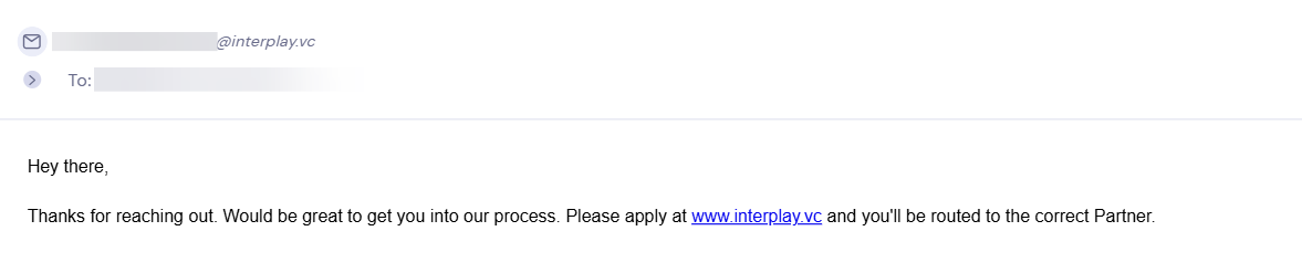 Reply from Interplay Ventures