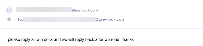 Reply from Greylock Partners