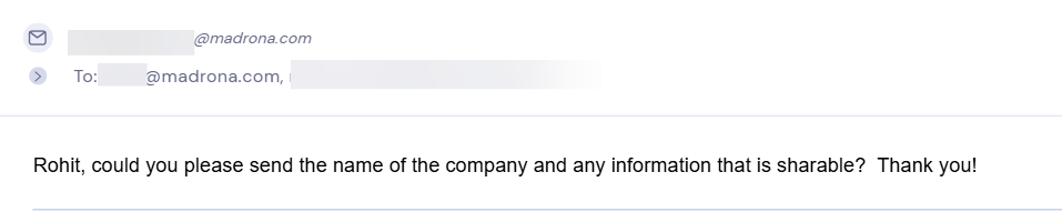 Reply from Madrona Ventures