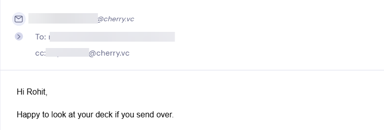 Reply from Cherry Ventures