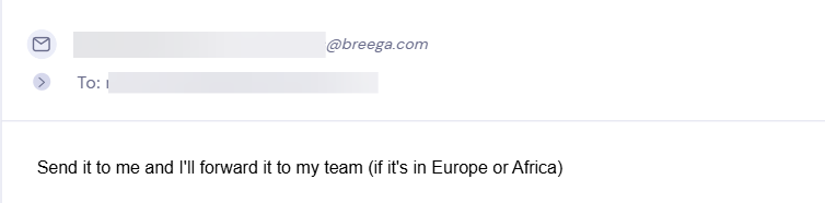 Reply from Breega