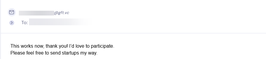 Reply from GFT Ventures