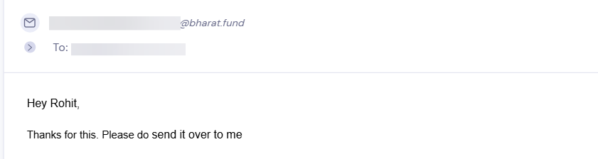 Reply from Bharat Founders Fund