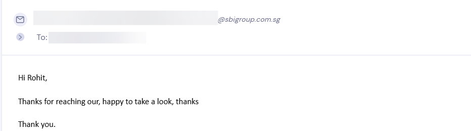 Reply from SBI Group
