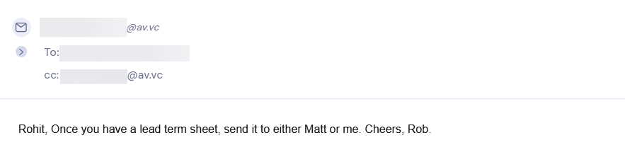 Reply from Alumni Ventures