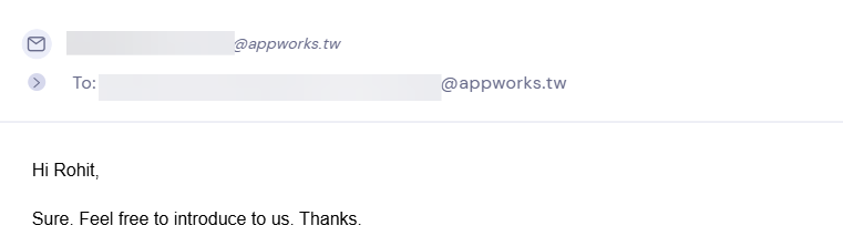 Reply from AppWorks