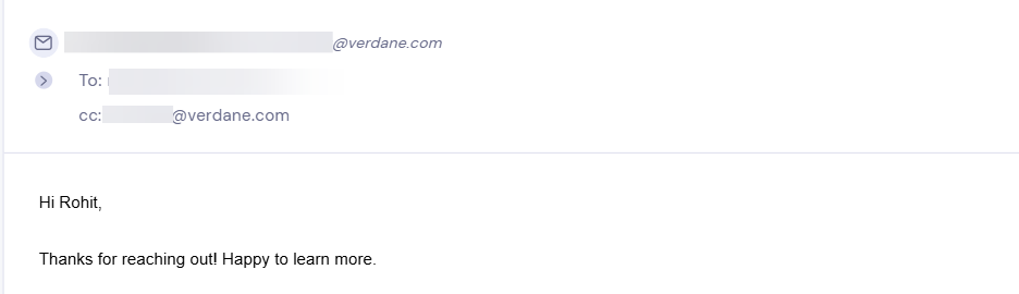 Reply from Verdane