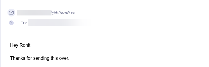 Reply from BITKRAFT Ventures